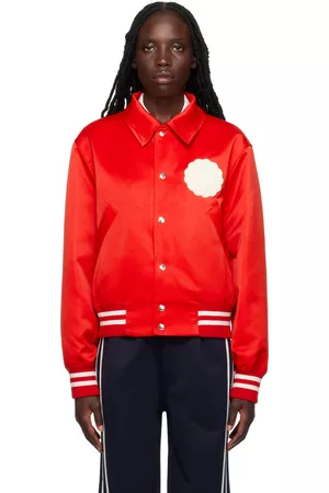 Ami Women Bomber Jackets - Red Ami de Cœur Bomber Jacket