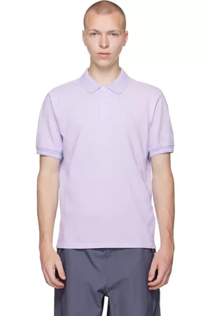 C.P. Company Men Polo Shirts - Purple Embroidered Polo