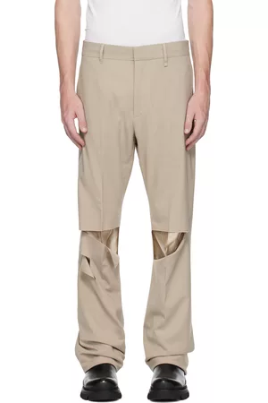 Givenchy Men Pants - Beige Destroyed Trousers