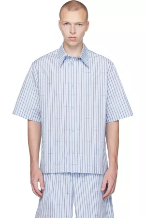 Givenchy Men Shirts - Blue Striped Shirt