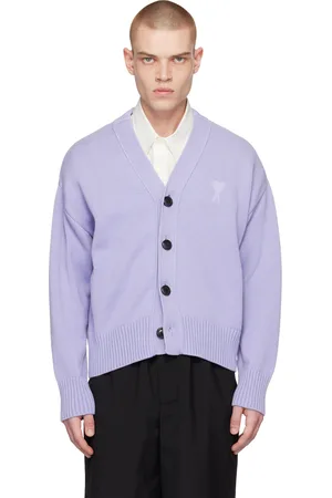Ami SSENSE Exclusive Purple Ami de Cœur Cardigan