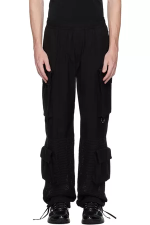 Givenchy Men Cargo Pants - Black Paneled Cargo Pants