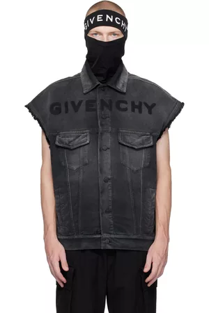 Givenchy Men Denim Jackets - Black Oversized Denim Jacket