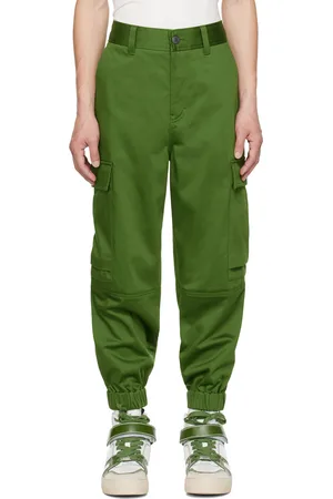 Ami Green Elasticized Cuffs Cargo Pants
