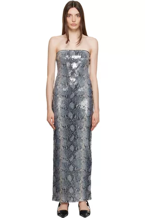 16Arlington Women Midi Dresses - Gray Althena Python Midi Dress