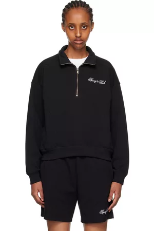 Sporty & Rich Women Jumpers - Black Cursive Sweater