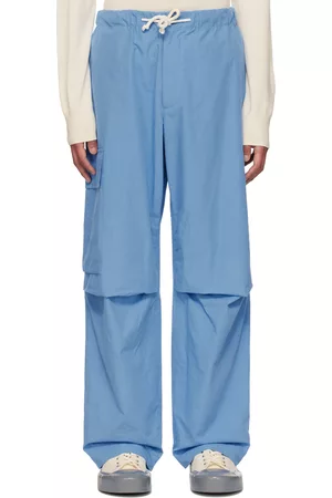 Jil Sander Men Pants - Blue Relaxed Trousers