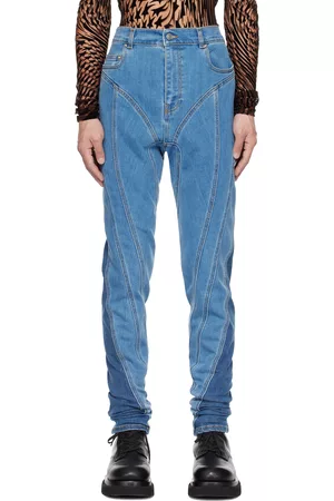 MUGLER Men Jeans - Blue Spiral Jeans