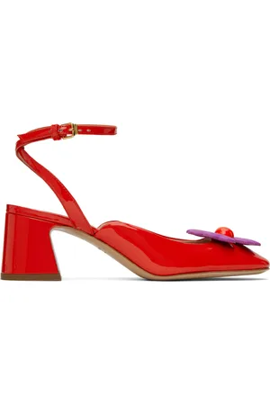 Moschino Red Heart Flower Heels
