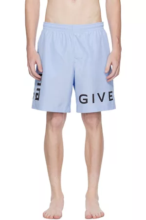 Givenchy Men Swim Shorts - Blue 4G Swim Shorts