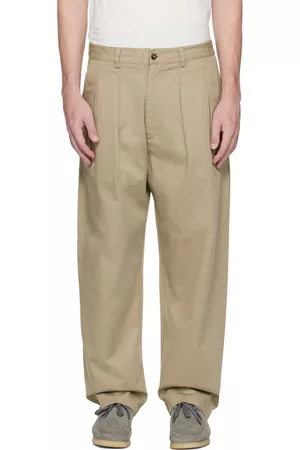 Universal Works Men Pants - Taupe Double Pleat Trousers