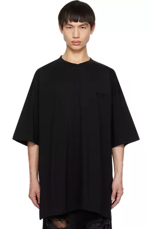 Vetements Men T-shirts - Black Embroidered T-Shirt