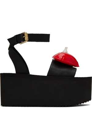 Moschino Black Inflatable Heart Sandals