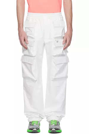 Givenchy Men Cargo Pants - White Multipocket Reflective Cargo Pants