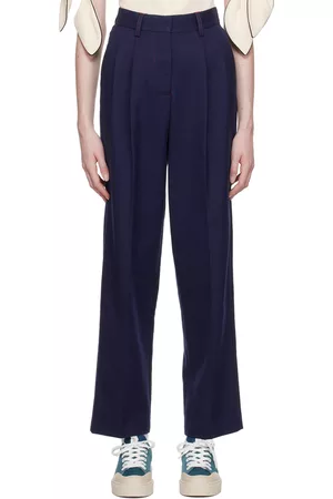 See by Chloé Women Wide Leg Pants - Navy Wide-Leg Trousers