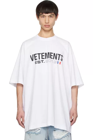 Vetements Men T-shirts - White Printed T-Shirt