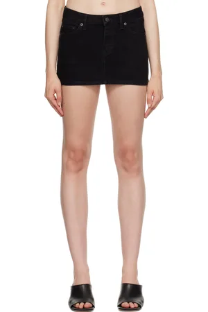 Filippa K Black Low-Rise Denim Miniskirt