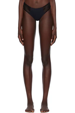 Wolford Black Shadow Stripe Thong