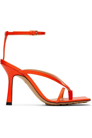 Bottega Veneta Orange Stretch Strap Sandals