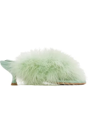 Sleeper Green Pom Pom Heeled Sandals