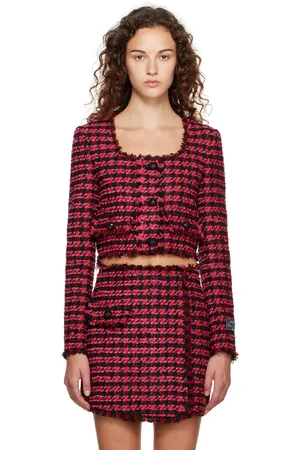 Msgm Pink Check Jacket