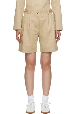 Totême Beige Pleated Shorts