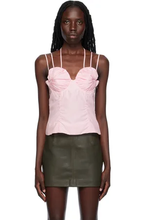FIDAN NOVRUZOVA Pink Gathered Tank Top