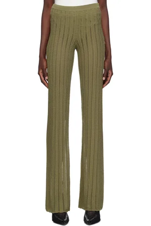 DION LEE Khaki Snakeskin Trousers