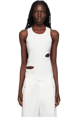 DION LEE White Slit Tank Top