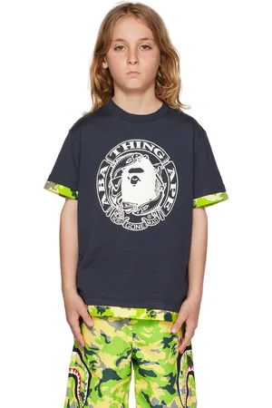 BAPE Kids Gray Woodland Camo T-Shirt