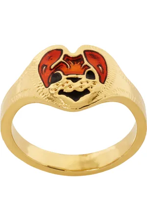 Chopova Lowena Gold Bear Heart Ring
