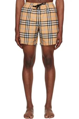 Burberry Orange Check Swim Shorts