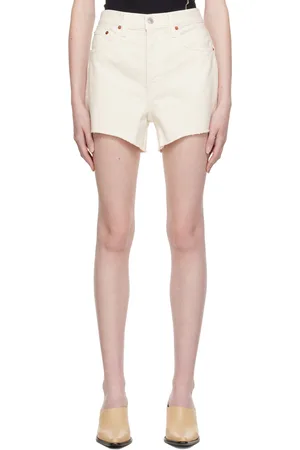 RE/DONE Off-White 90s Low Slung Denim Shorts