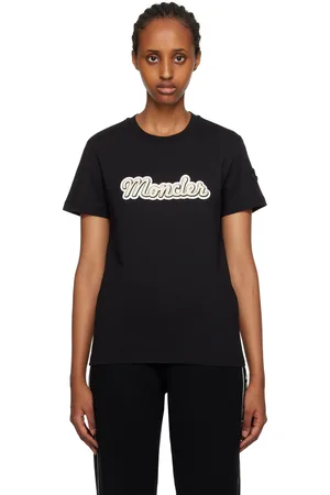 Moncler Black Flocked T-Shirt