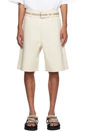 Jil Sander Off-White Belted Denim Shorts