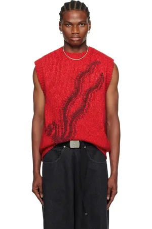 LU’U DAN Red Intarsia Vest