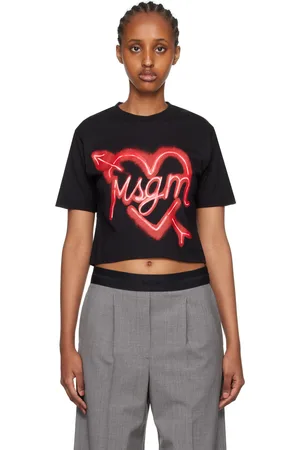 Msgm Black Heart T-Shirt
