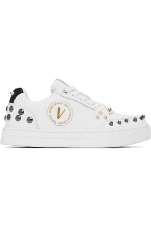 VERSACE White Court 88 Spiked Sneakers