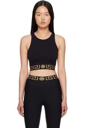 VERSACE Black Greca Bra