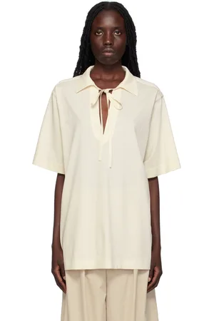 Totême Off-White Self-Tie Polo