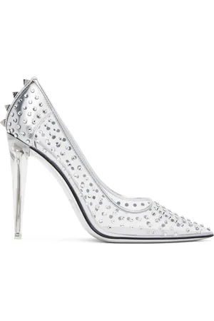 VALENTINO GARAVANI Silver Rockstud Heels