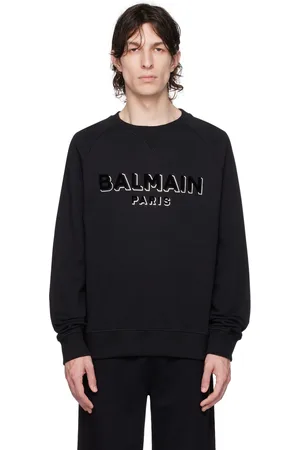 Balmain Black Flocked Sweatshirt