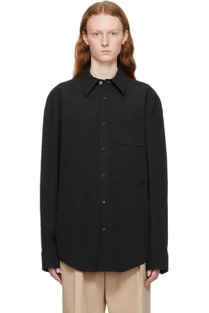 WOOYOUNGMI Black Spread Collar Shirt