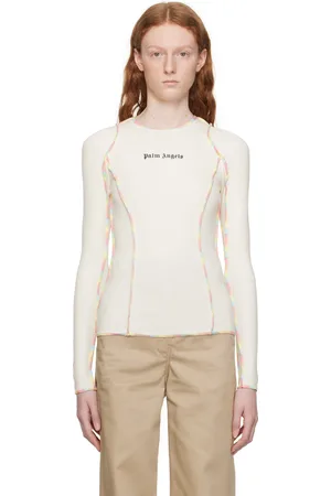 Palm Angels Off-White Rainbow Stitching Long Sleeve T-Shirt