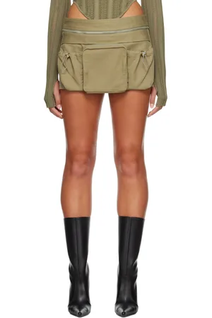 DION LEE Green Utility Cargo Miniskirt