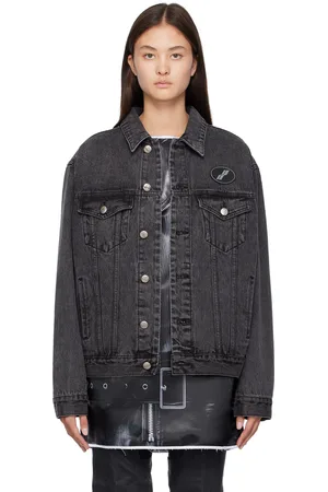 We11 Done Black Faded Denim Jacket