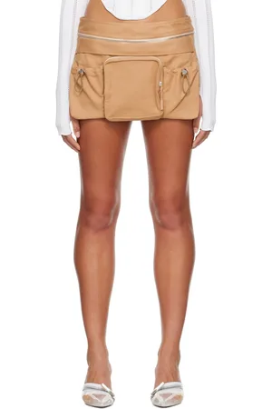 DION LEE Khaki Utility Cargo Miniskirt
