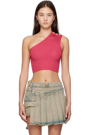 Balmain Pink Asymmetric Tank Top