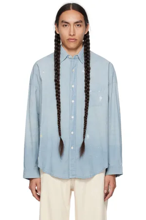 R13 Blue Button-Up Shirt