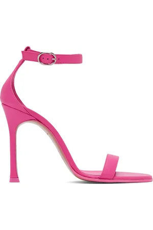 Amina Muaddi Pink Kim 90 Heeled Sandals